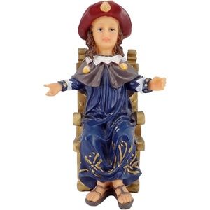 Roman Catholic Santo Nino De Holy Infant of Atocha Seated On Throne Statue Decor
